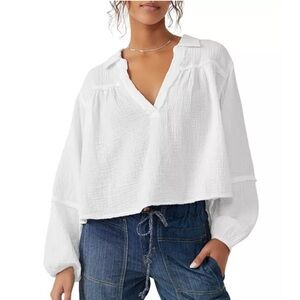 Free People | Yucca Double Cloth Cotton Top | Size Small